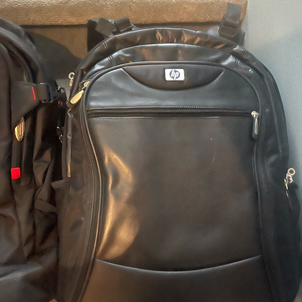HP Black Backpack with Silver Accents